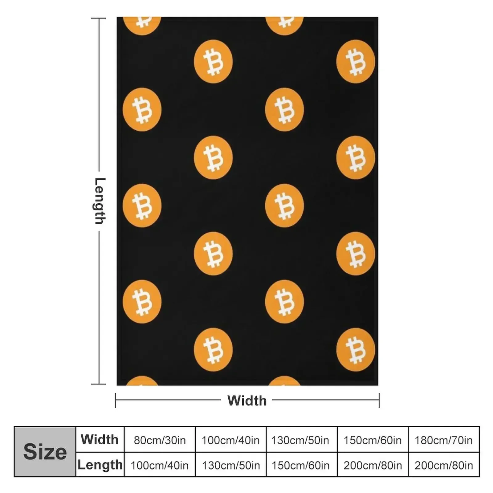 Bitcoin BTC Classic Cryptocurrency Logo Throw Blanket Sofa Bed Blankets