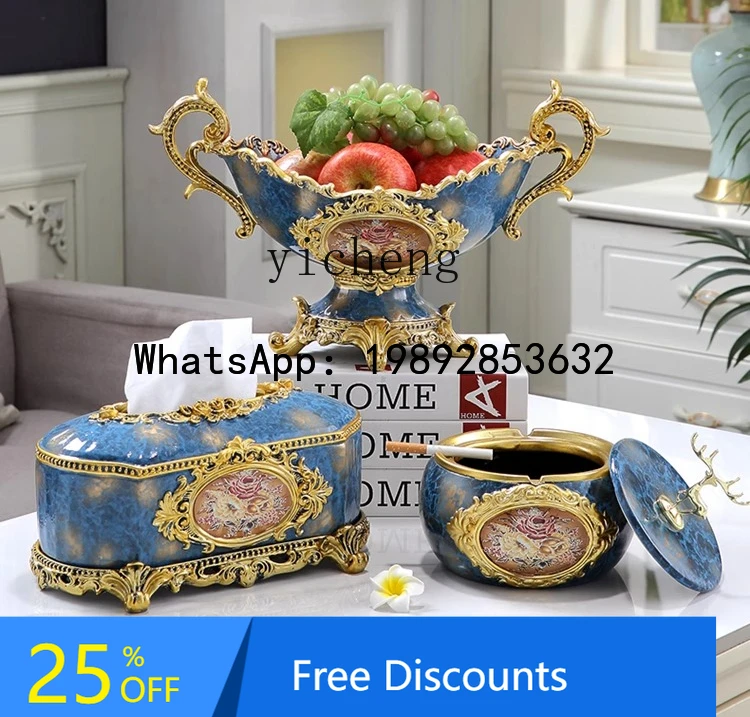 

AA living room paper basket trash can with luxury high-end household decoration storage bucket ornament
