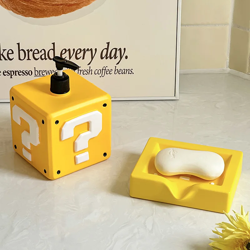 Question Mark Soap Dish Drain Tray Lotion Bottle Dispenser Bottle Premium Light Luxury Soap Box Soap Holder Bathroom Accessories