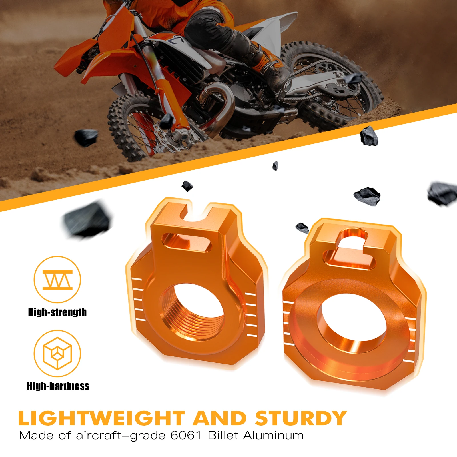 Pour KTM EXC 300 EXC 250 EXCF 350 EXC 450 XCW 300 XCF-W 450 500 530 2000-2023 20mm blocs d'essieu arrière ajusteur de chaîne pour GasGas EC