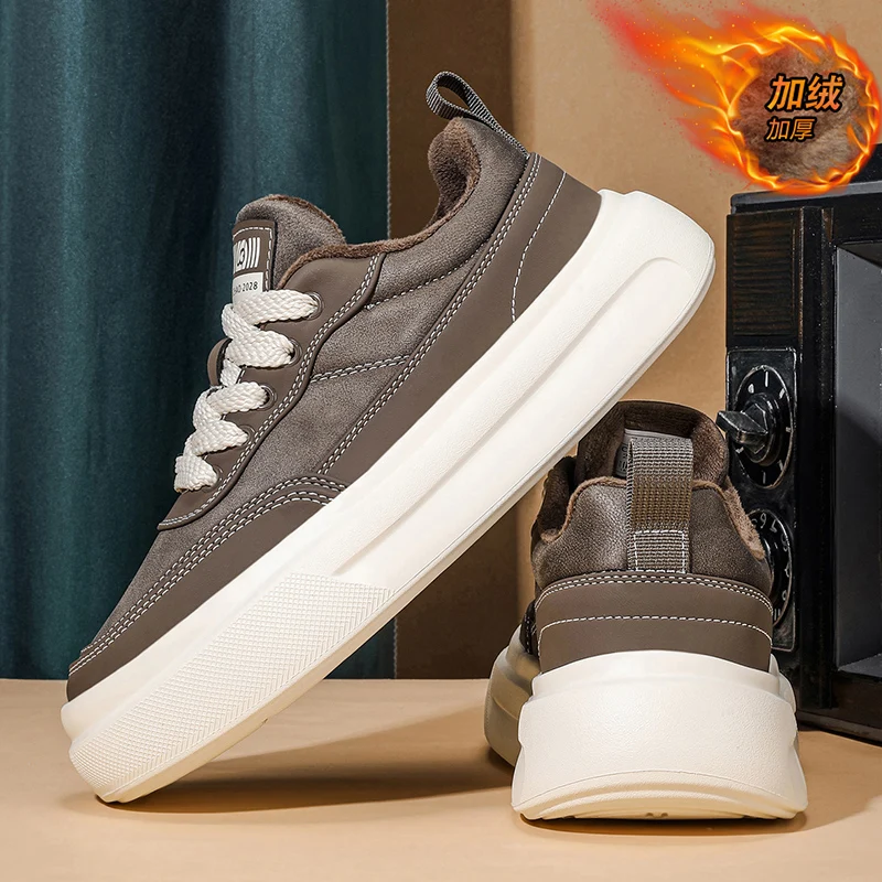 

Men's Winter Boots Warm Waterproof Non-Slip Plush Sneakers Shoes - Winter Slippers Male Tenis Boots