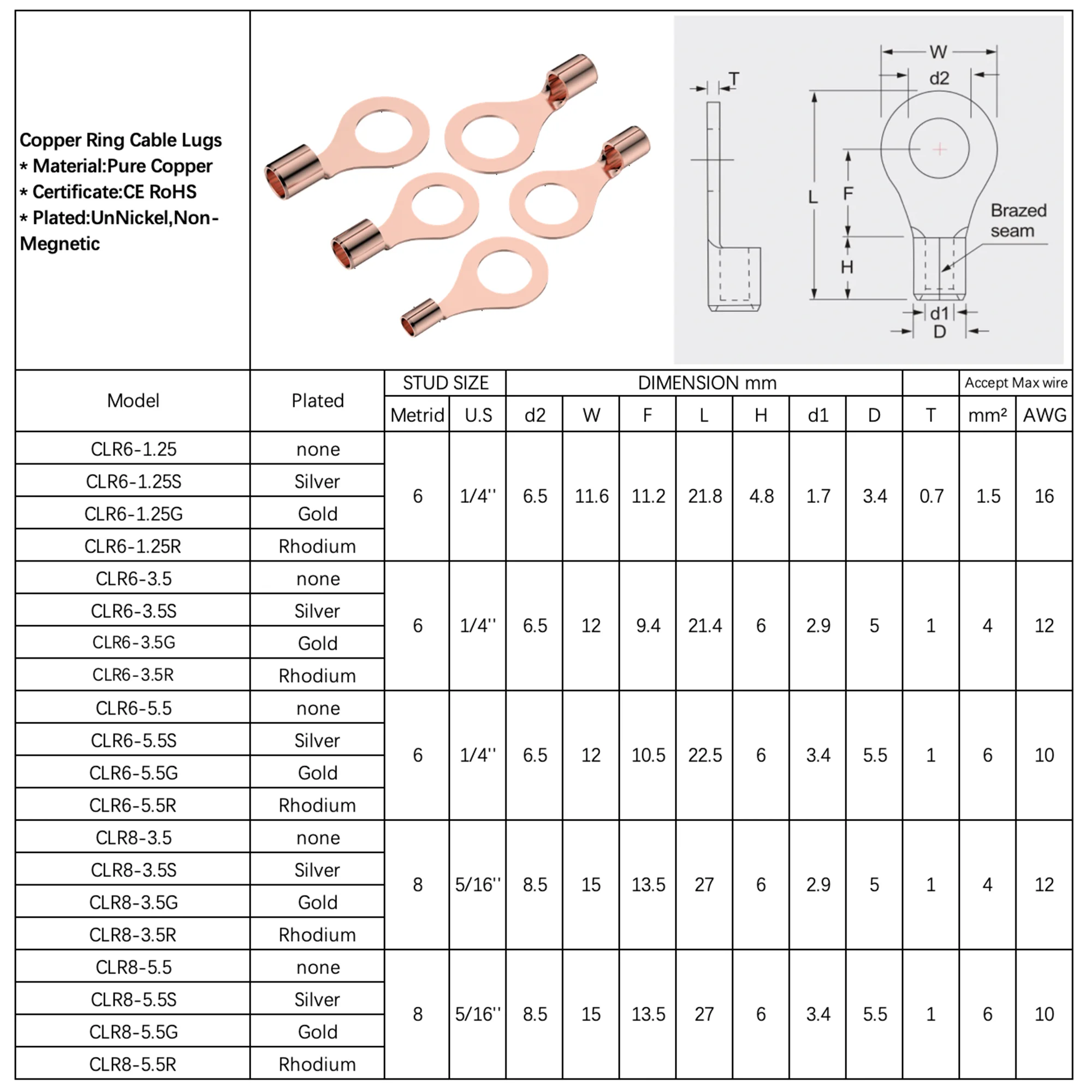 10 قطعة محطات تجعيد حلقة سلك كهربائي موصل غير معزول مستدير النحاس النقي الفضة مطلي الطويق العروات كابل الحذاء