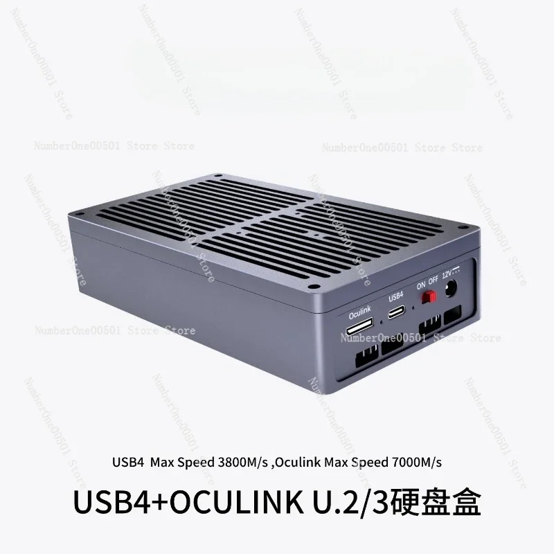 USB4+OCuLink U.2/U.3 Enterprise SSD Enclosure with V-Mount Battery - Thunderbolt 3/4/5 Compatible