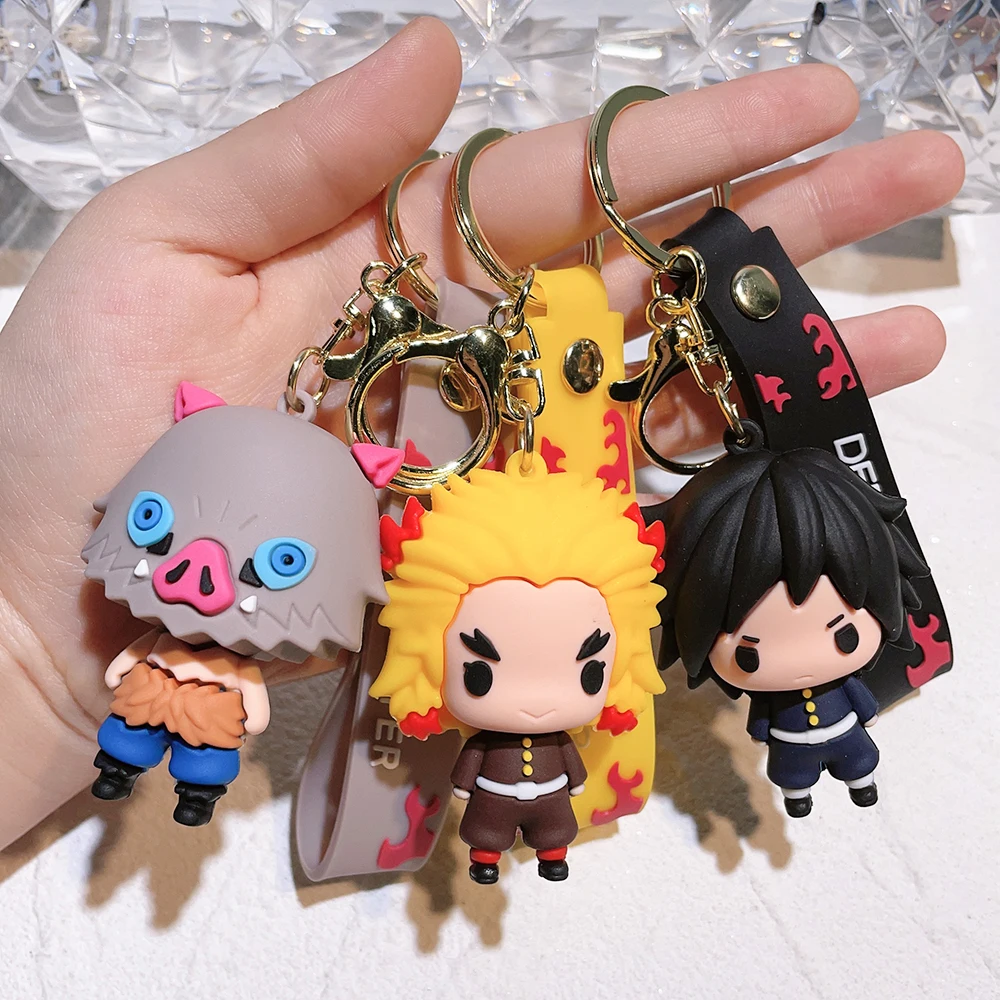 Anime Jewelry Demon Slayer Kimetsu no Yaiba Keychain The Blade of The Ghost Characters Acrylic Pendant Key Chain Gift