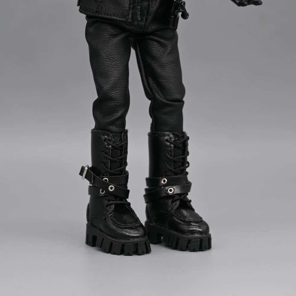 【Keine Abbildung】Handgefertigte weibliche Soldatin im Maßstab 1:12, schwarze Lederstiefel, Schuhe, passend für ASi 3.0 OB24, 15,2 cm große Actionfigur, Modellspielzeug