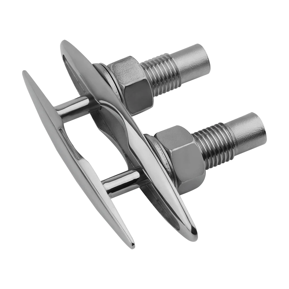 316 Stainless Steel Boat Pull up Flush Mount Cleat Retractable Mooring Dock Neat Cleat 5/6 Inch Heavy Duty Marine Hardware
