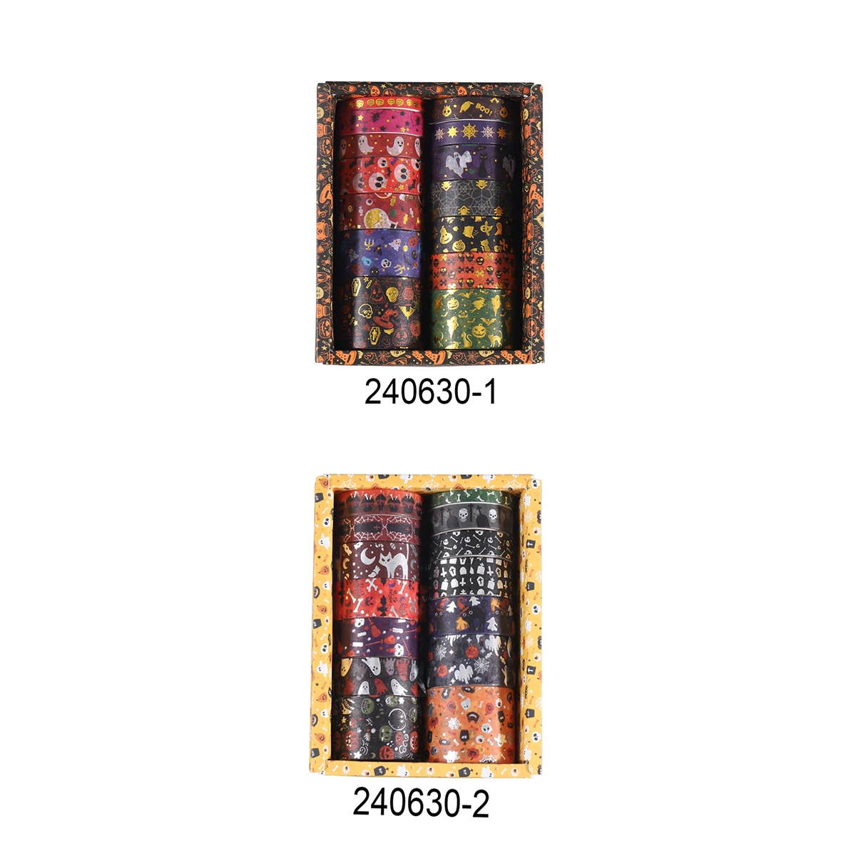 14 لفة/صندوق، شريط واشي رائع بنمط الهالوين، تصميم عملية برونزية مبتكرة، لتزيين حفلات الهالوين بنفسك #6