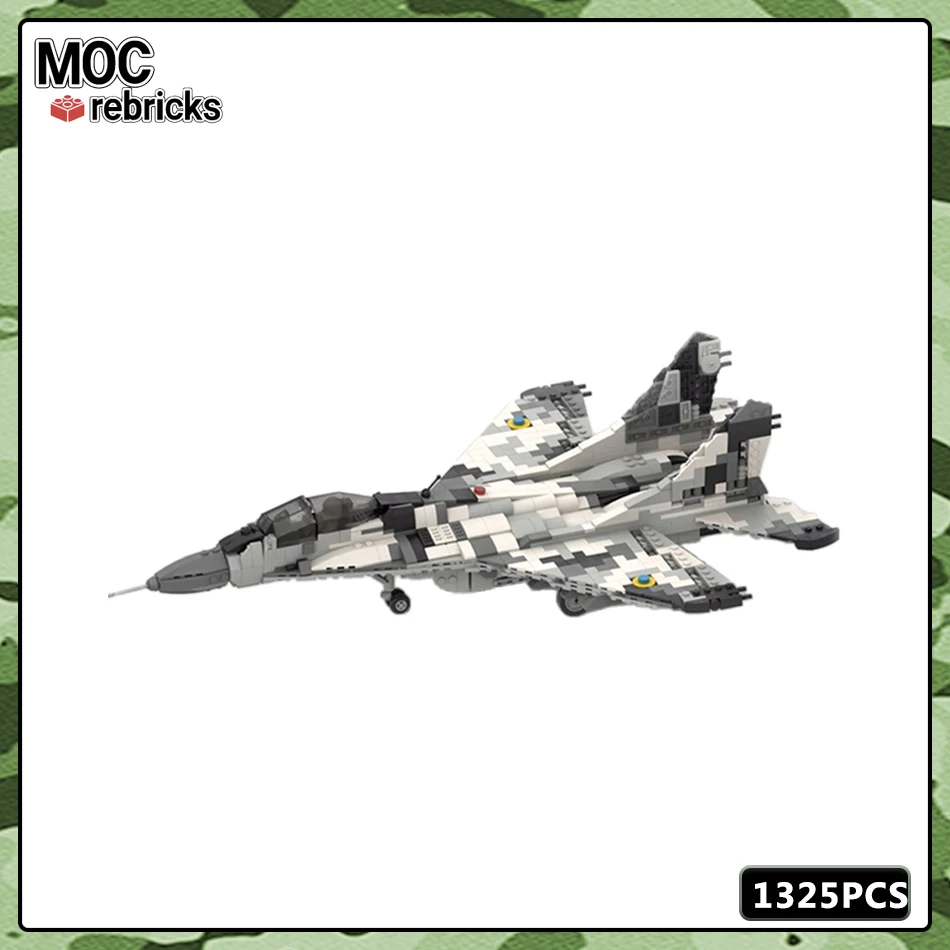 Military Weapons Series MOC Building Block MiG-29 Flighter DIY Assembly Model Technology Bricks Aircraft Kids Toys Gifts