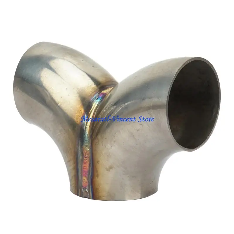 A70F Universal Stainless Steel Exhaust T Pipe Y Shaped Adapter Coupler 51 57 63 76mm For Car Truck Motorcycle Customization