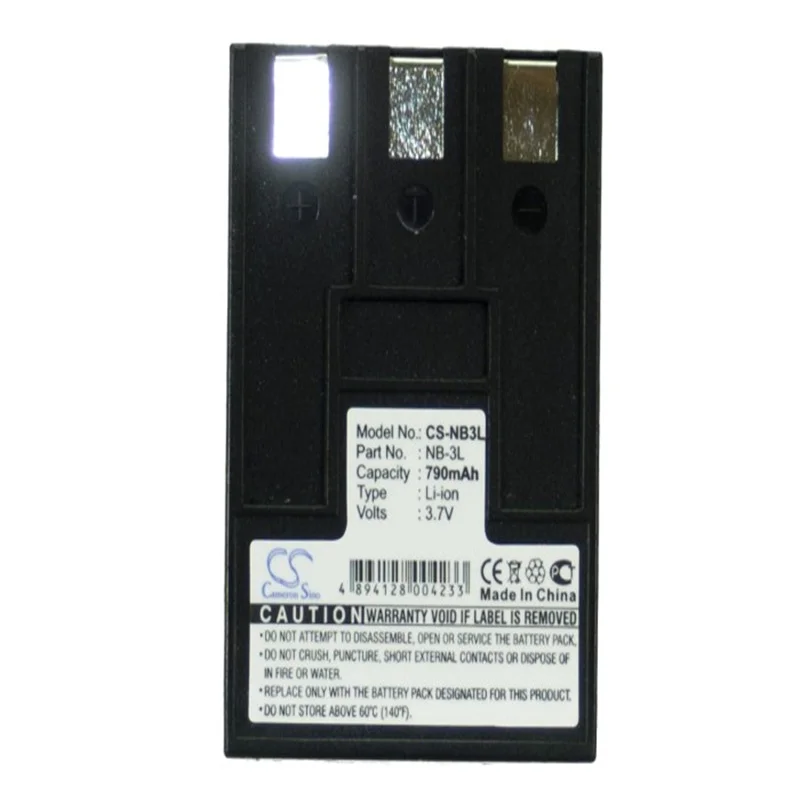 

CS Li-ion rechargeable battery for Canon Camera,3.7V,790mAh,Digital IXUS 700, PowerShot SD10,IXY Digital 30a, IXUS 750