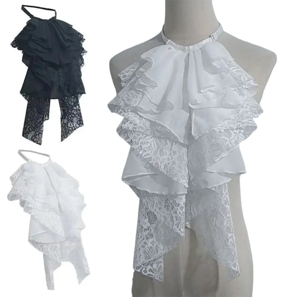 

Detachable Layered Lace False Collar Elegant Adjustable Ruffled Design Collar French Style Retro Decorative Lace Neckline Girls