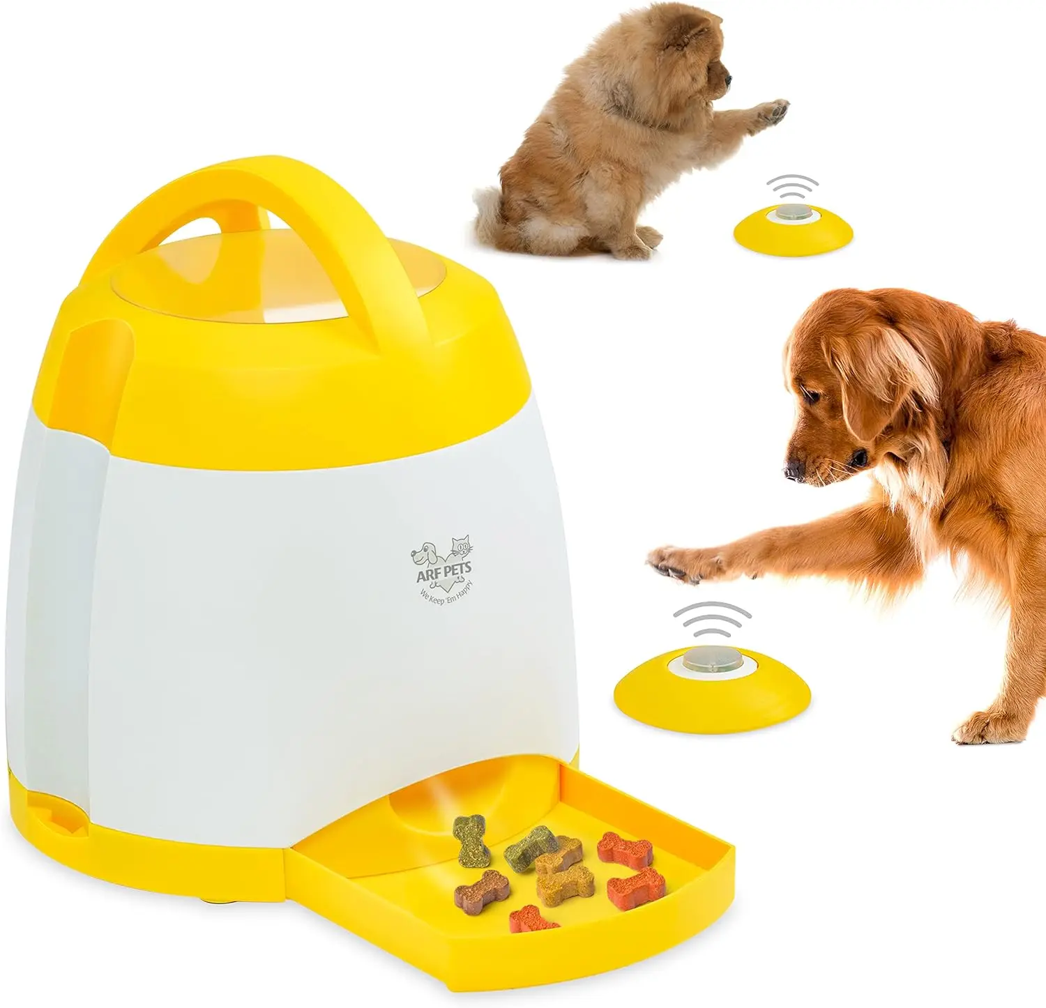 

Treat Dispenser,Remote Button,Dog Memory Training Activity Toy,Treat While Train, Promotes Exercise by Rewards Improves Memory