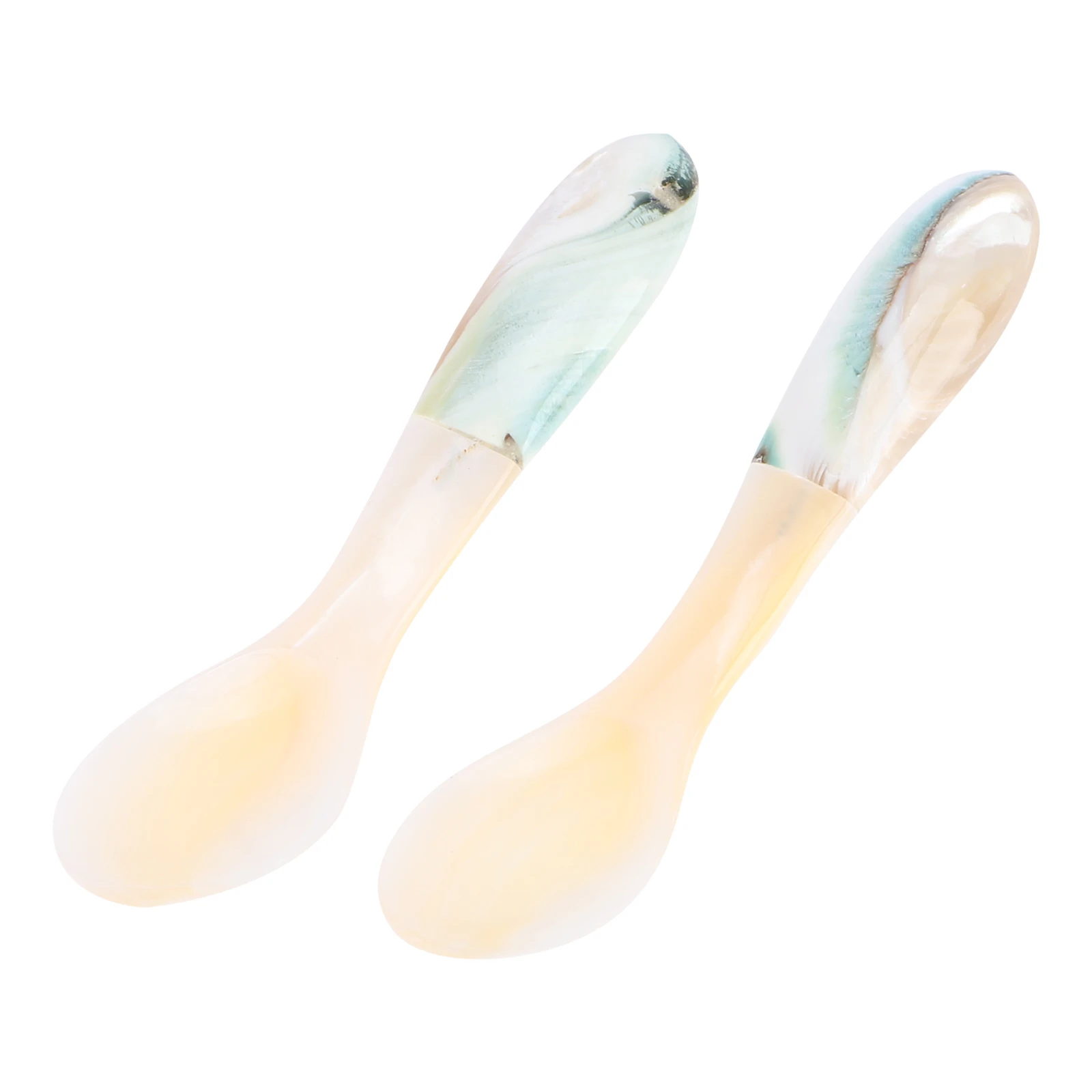 

2Pcs Shell Coffee Spoon Natural Home Use Smooth Grinding Dessert Mixing Stirring Spoons Cake Ice Cream Scoop Practical