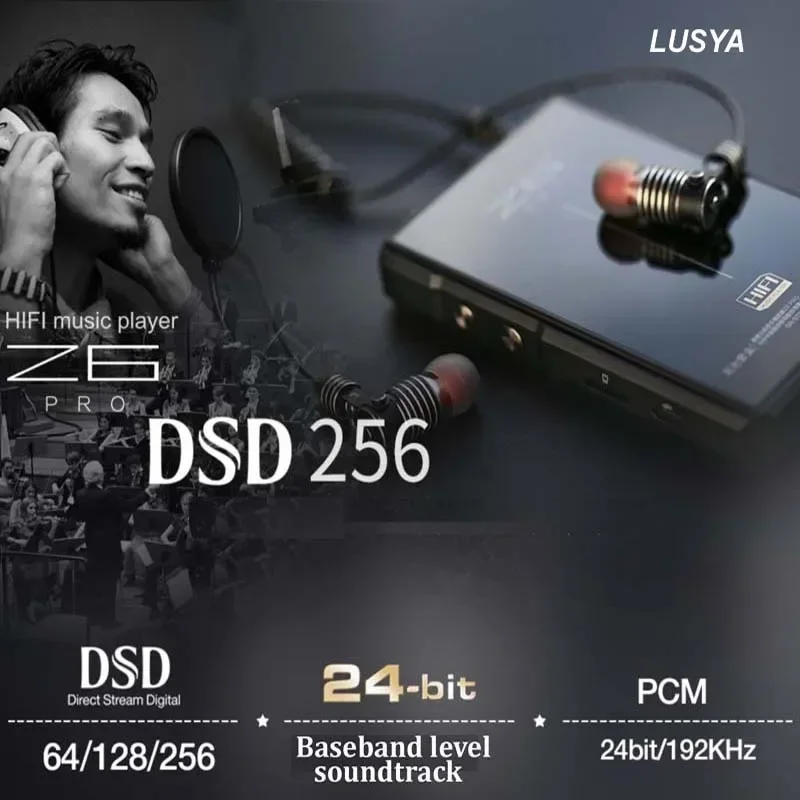 DLHiFi 달빛 Z6PRO 플래그십 하이파이 음악 플레이어, MP3 듀얼 코어 무선 블루투스, DSD256 HD 무손실 디코딩 PO + LO 듀얼 출력