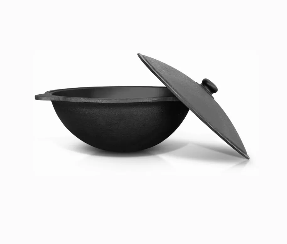 Large Size Hunting Cooking Iron Saucepan Cast Iron Pre-Seasoned Dutch Oven Non-Stick Saucepan