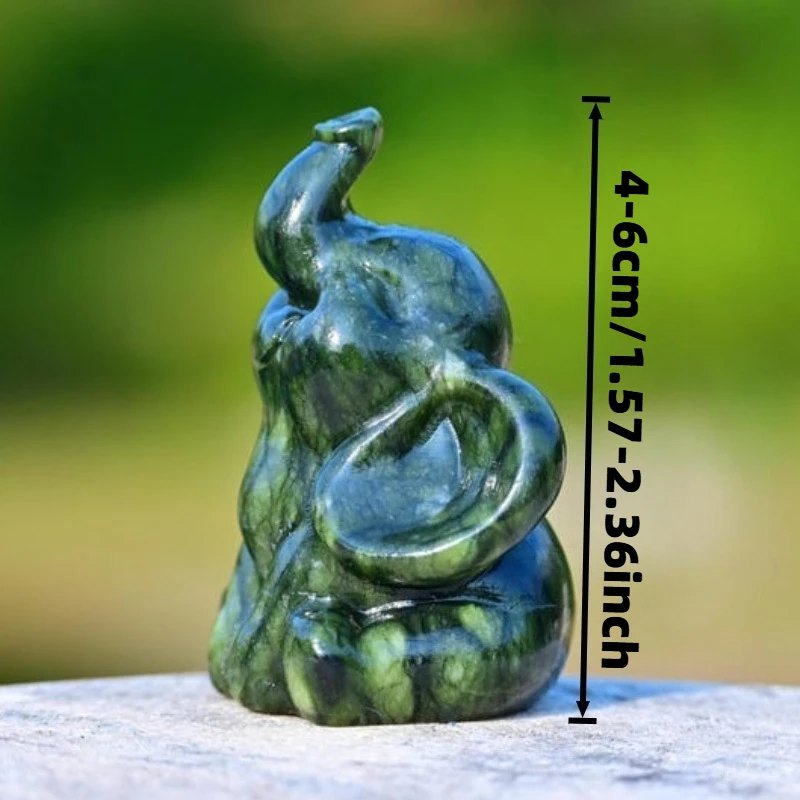 Natural Green Xiuyan Elephant Carved Elephant Crystal Elephant Carving Crystal Gift Home Decor The Best Gift for Your Desk