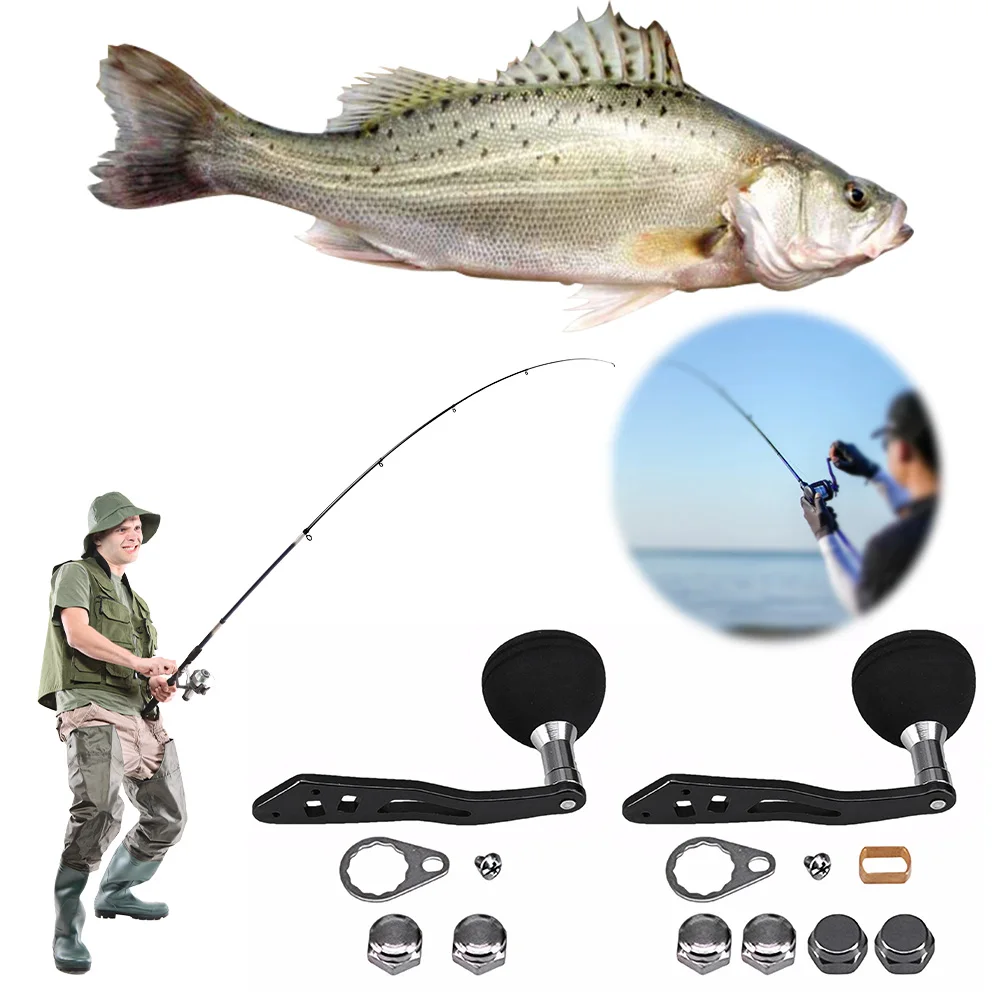 

Aluminum Alloy Metal Knob Handle Kit EVA Oval Grip Spinning Reel Handle Fishing Crank Rotatable Grip Fishing Accessories for Men