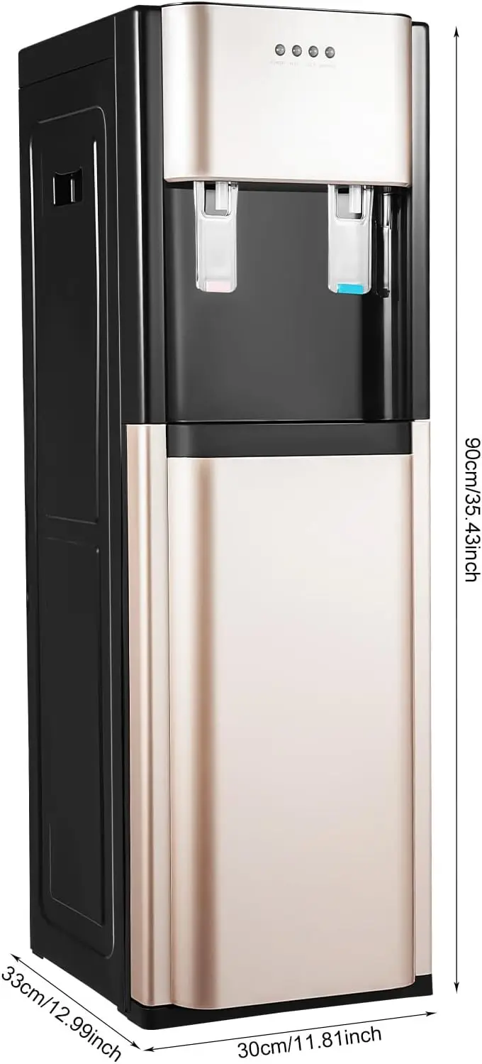 Bottom Loading Water Dispenser 110V 620W Stainless Steel 528Gal Freestanding Water Cooler Heating Cooling Functions Offices Nurs