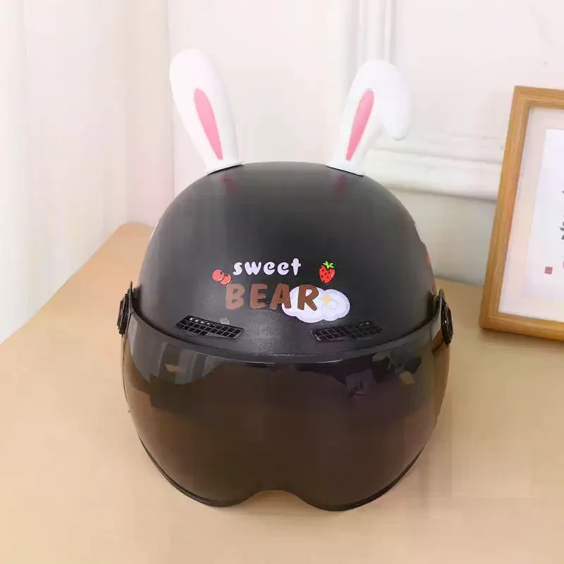 1Pair/set Cute Rabbit Ears Motorcycle Helmet Waterproof Motocross Full Face Off Road Helmet Accessories Sticker Auto Styling