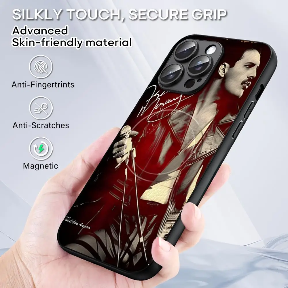 Luxurious Rock Q-Queen Cool Phone Case For iPhone 16 15 14 13 12 11 Plus Pro Max High-end Luxury Magsafe Sheepskin #5