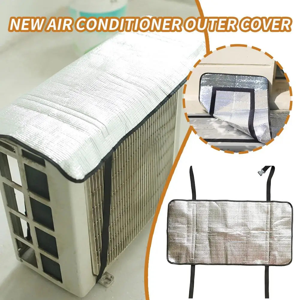 

New Air Conditioner Cover Aluminum Foil Insulation Retardant Film Air Conditioner Bubble Film Flame Sunscreen Cover B7w7