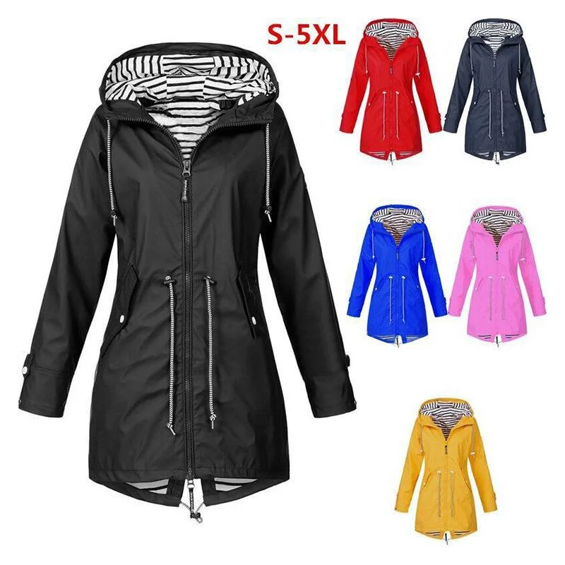 

Customise your logo Ladies Double Waterproof Lightweight Jacket Outdoor Hooded Zipper Coats Mountaineering Jackets for Women ﻿