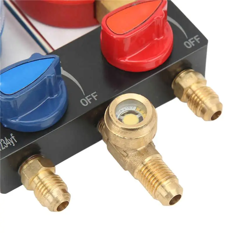 AT21-2X HS-M01 Refrigerant Diagnose Manifold Gauge G1/4 Condition Manometer Pressure Gauge For R22/R1234yf