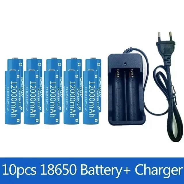 18650 battery 3.7V 12000mAh rechargeable Li-ion battery for Led flashlight Torch batery lithium battery charger