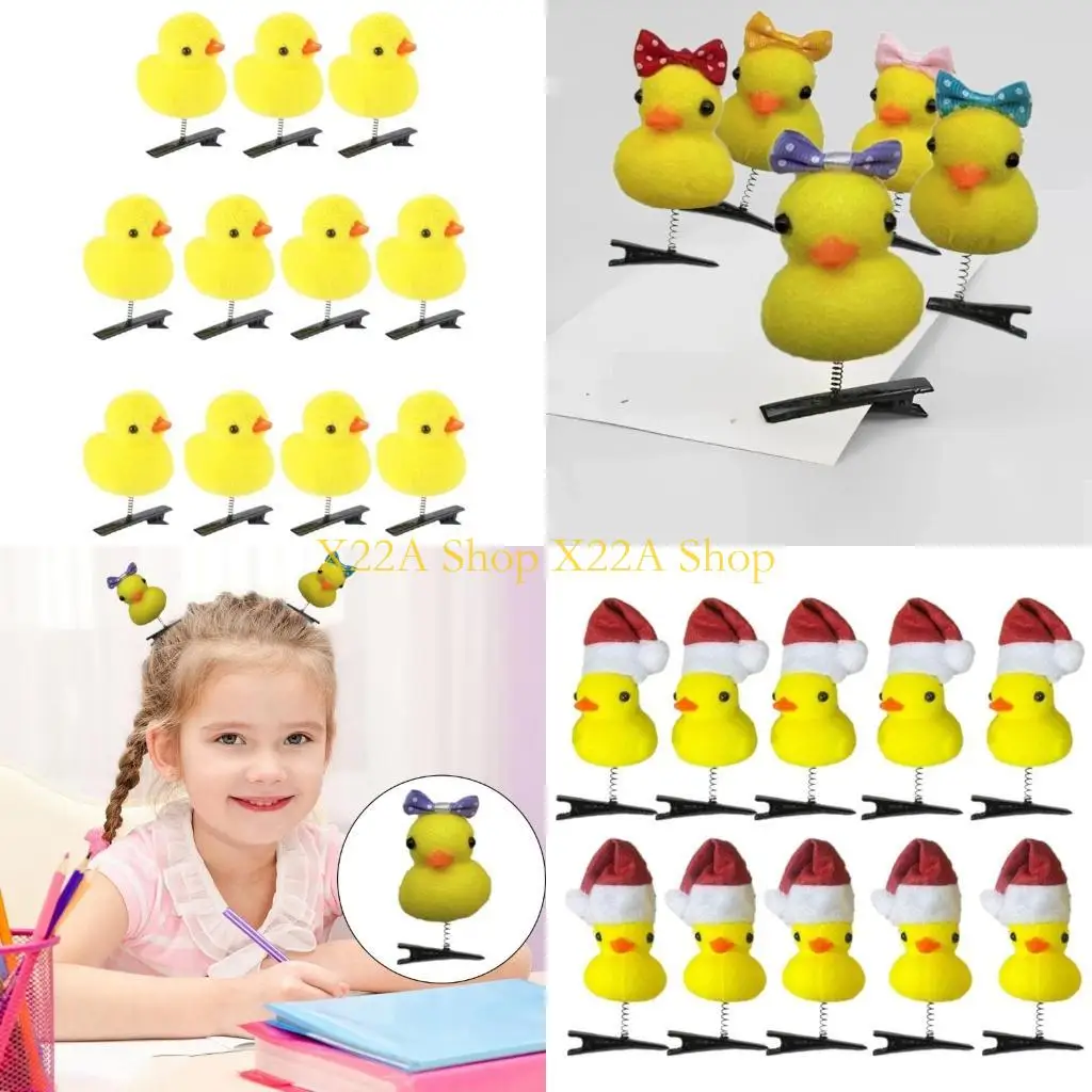 Juego único 10 childrenbill technpin lindo patrón pato tornillo cabello Barrettes lindas accesorio para cabello animal