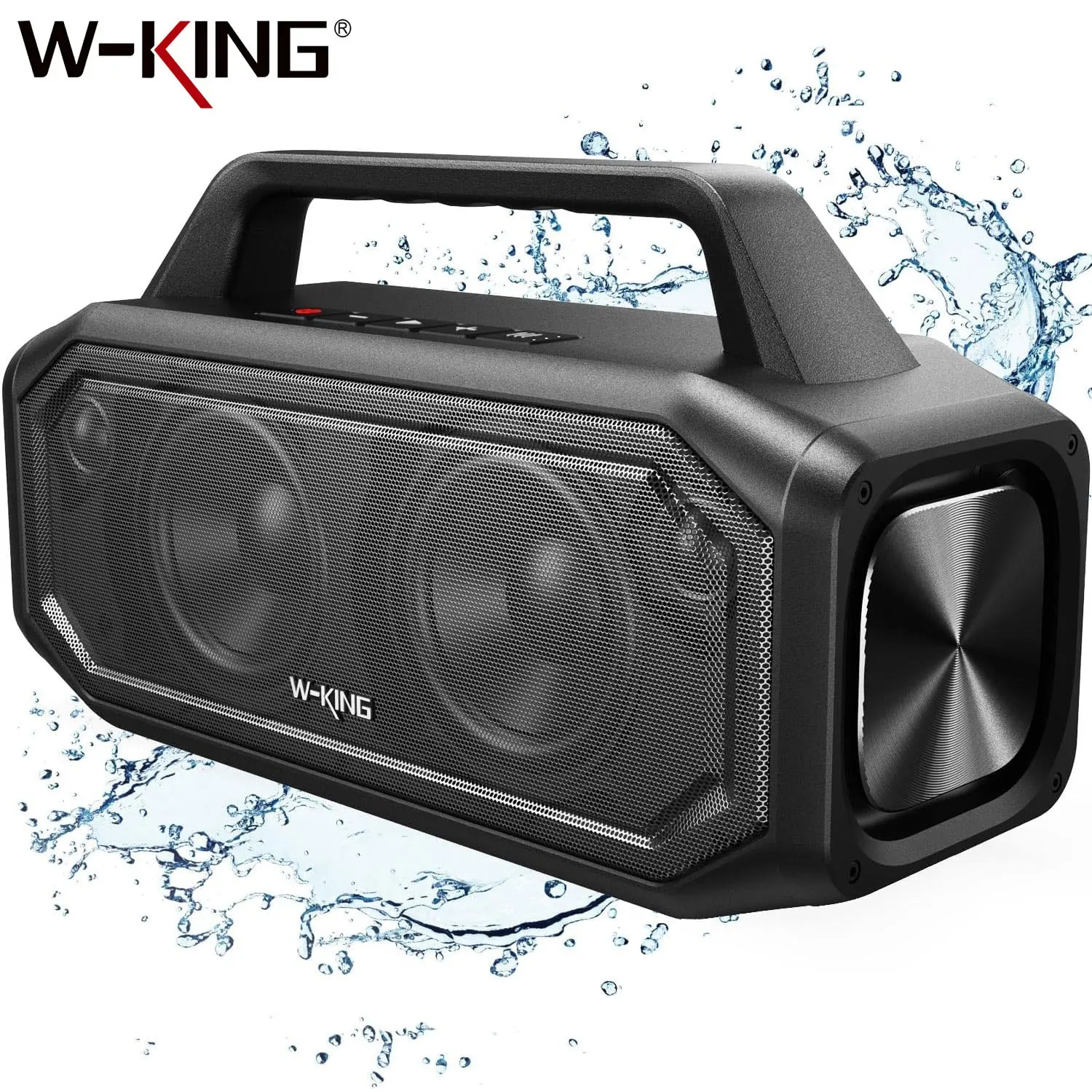 Caixas de Som Bluetooth W-KING BT261 80W, Portáteis para Festas ao Ar Livre com Aumento de Graves, Emparelhamento Estéreo, Carregamento Reverso, NFC