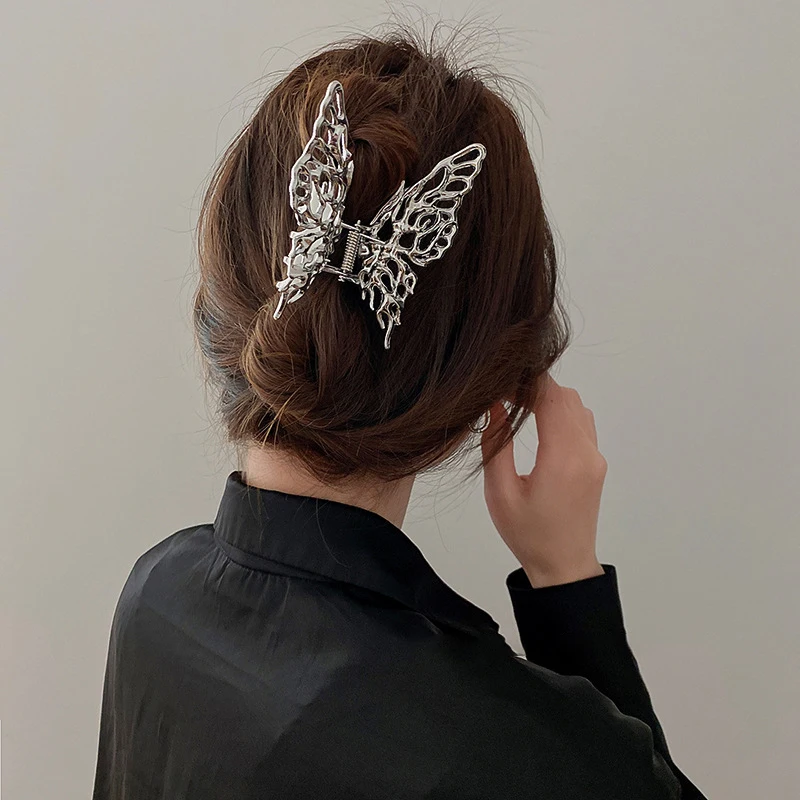 Butterfly Hairpin Metal Shark Clip For Women New Hair Accessories Versatile Crab Hair Clip Realistic Hair Clips For Hair