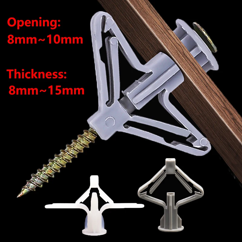 Gypsum Board Anchors Plastic Nylon Expansion Tube Aircraft Shape Butterfly Type Drywall Fixings Screw Curtain Wall Gypsum Outlet