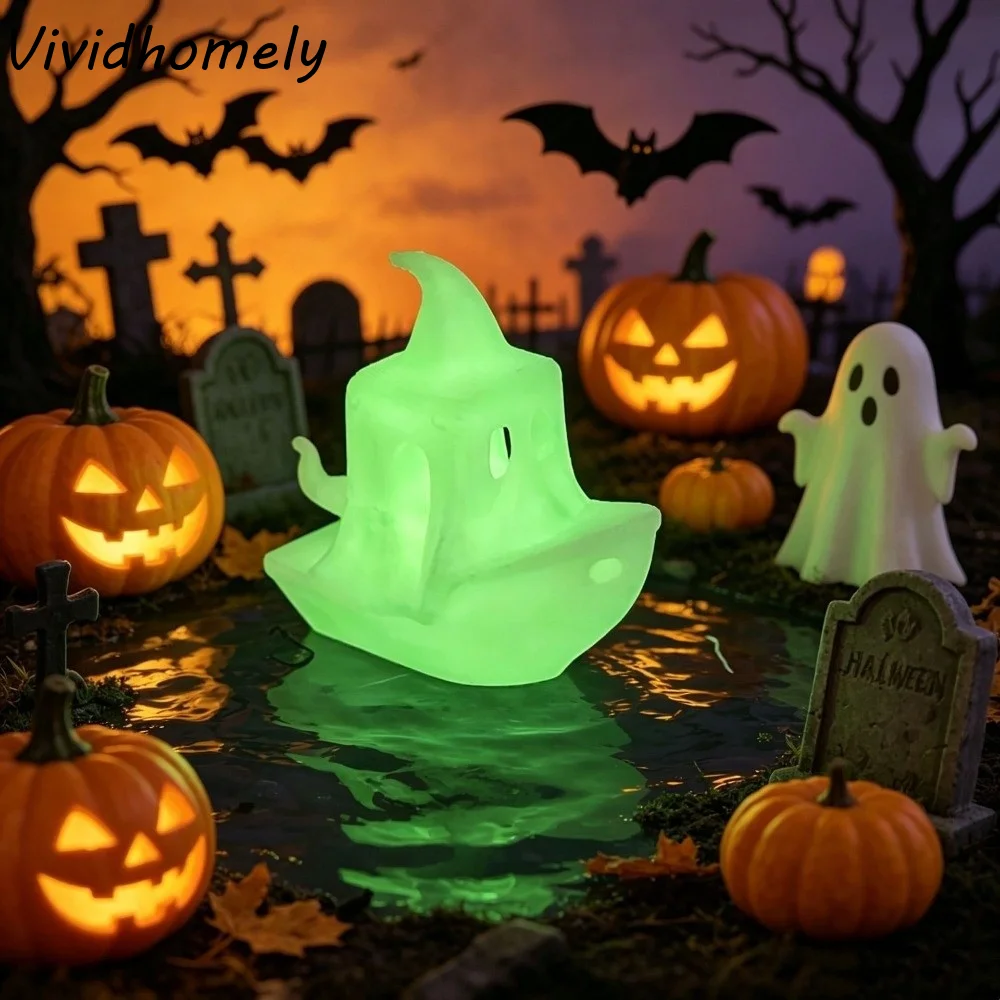 Novelty Halloween Ornaments 3D Printed Funny Fidget Clicker Witch Pot Sculpture Decoration Ghost Ornaments Halloween Party