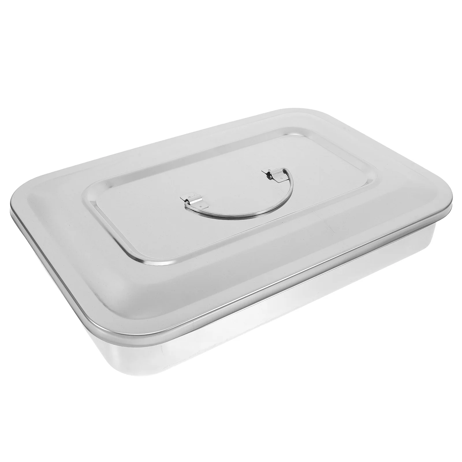 

Firm Stainless Steel Rectangular Disinfection Box Lid Medical Container Hospitals Clinics Enhanced Depth Leakproof