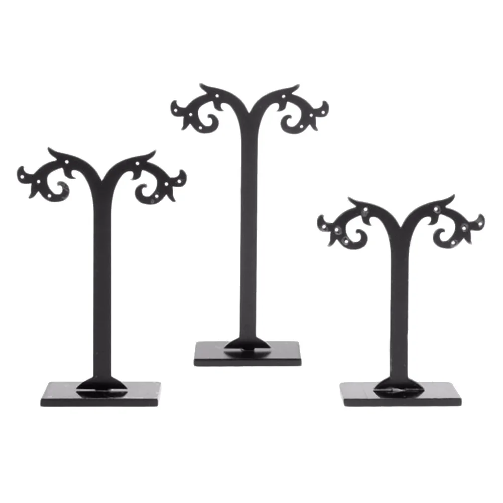 

3Pcs Black T-Shape Acrylic Earrings Stand Holder Jewelry Organizer Display Rack for Ear Studs Bracelet Keys Earrings Stand