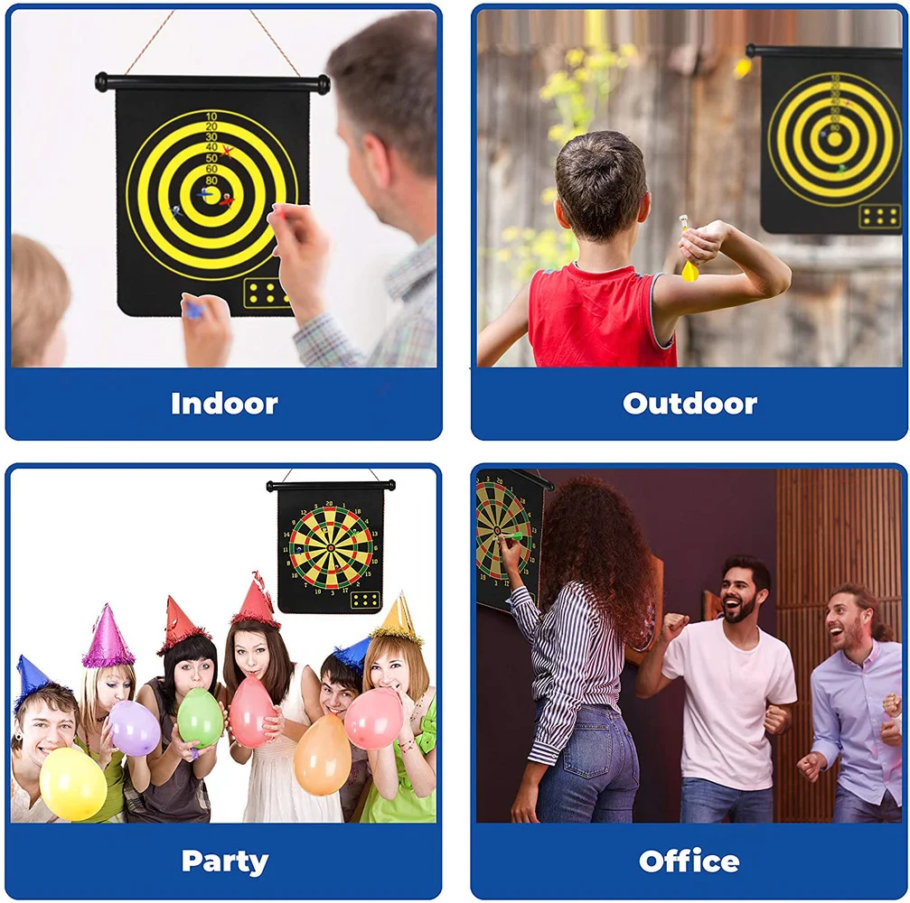 Magnetic Dart Board for Boys and Adults, Safe Darts, Outdoor and Indoor with 6 Pieces Darts