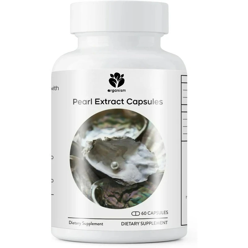 

Organic Pearl Powder Capsules | Natural Calcium, Amino Acids, Collagen Peptides | Non GMO, Vegetarian