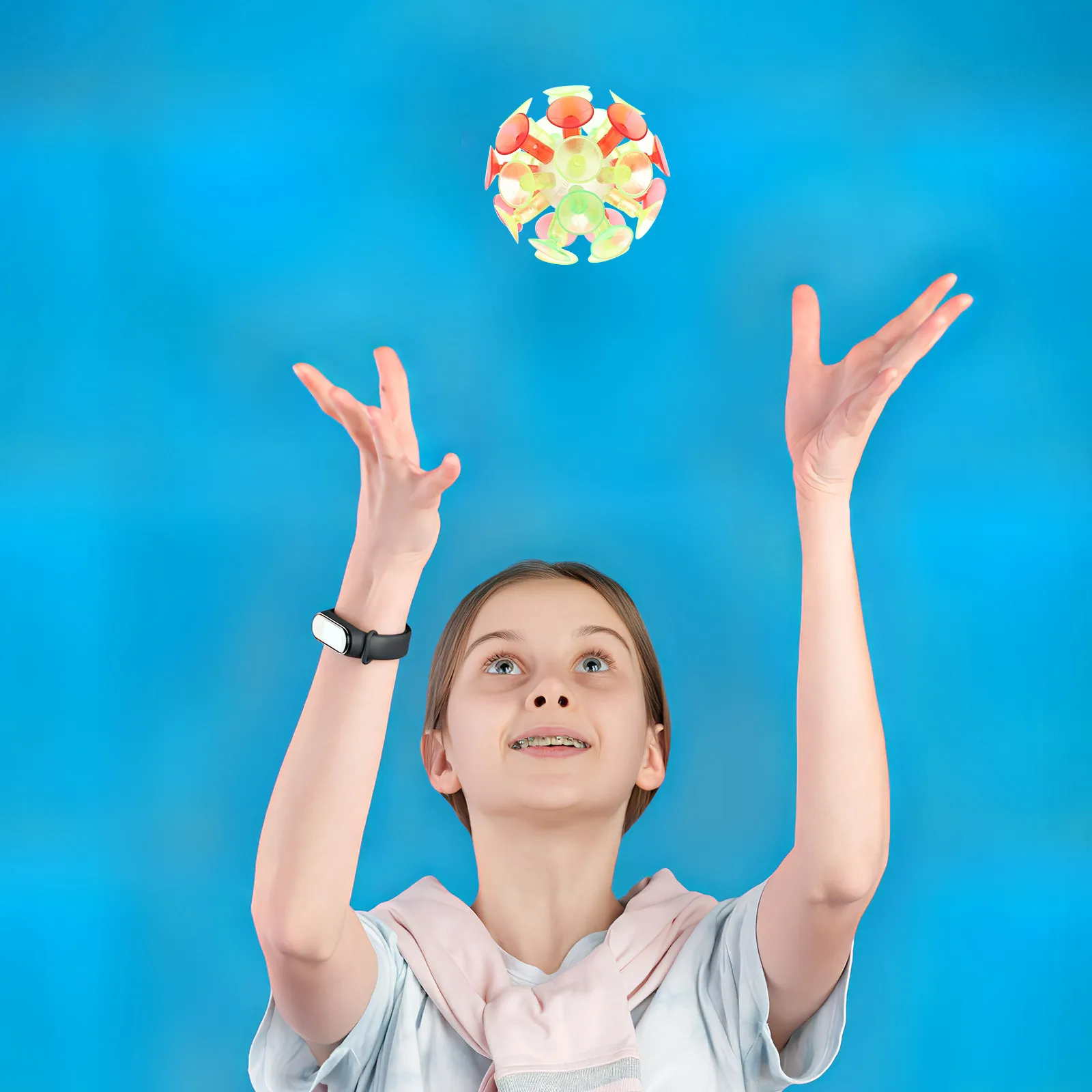 

7Pcs Fun Suction Cup Ball Set Strong Adhesion Bouncing Walking Ball for Windows Kids Party Prize Carnival Giveaway Item