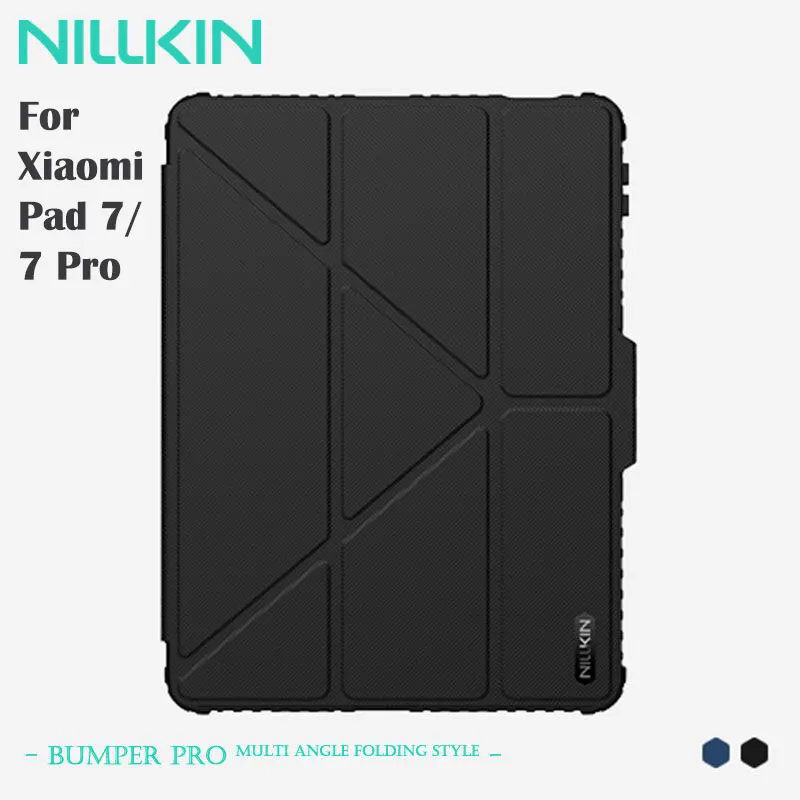 

Кожаный чехол-бампер NILLKIN для Xiaomi Pad 7 Pro/7, откидная подставка, 3 положения, конфиденциальная крышка камеры + магнитный автоматический пробуждение/сна