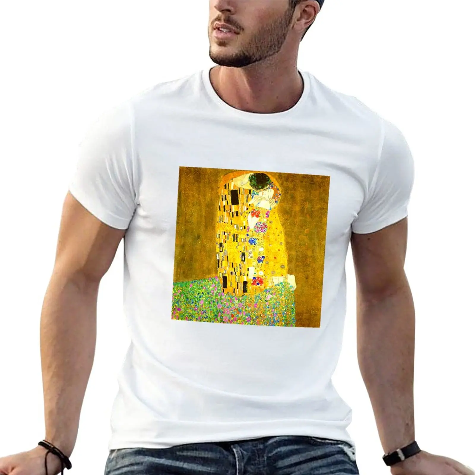 

New The Kiss by Gustav Klimt T-Shirt kawaii clothes plain t-shirt men t shirt