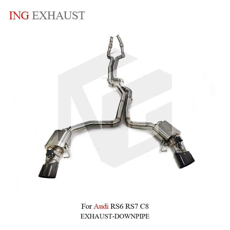 

ING Performance Exhaust System High length ss304 Remote Valve CATBACK for Audi RS6 RS7 C8 4.0T Polish Muffler Car Accessories