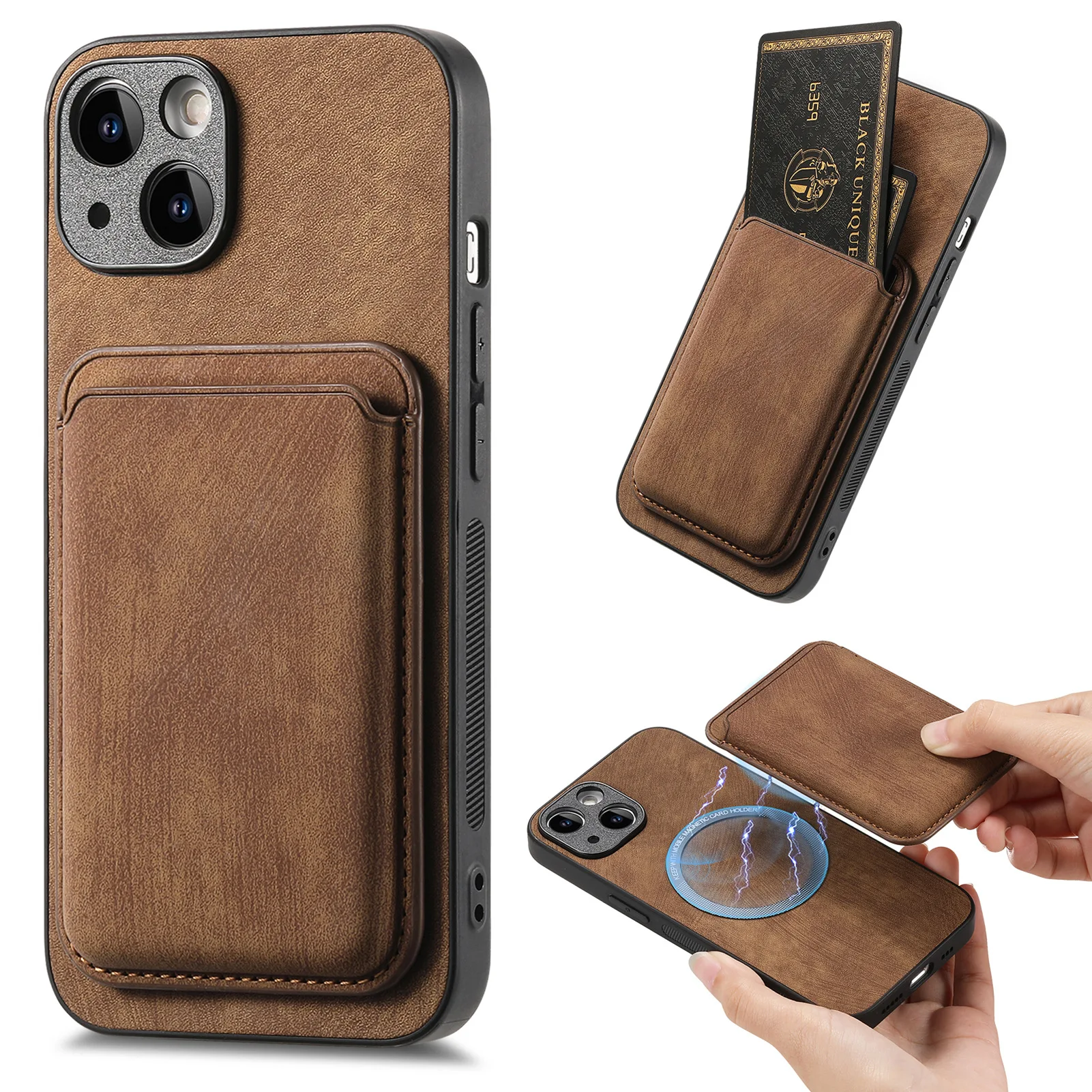 Case For VIVO IQOO Z8X Z8 Neo 7 SE Wireless Charging Leather Magnetic Attraction Card Bag Cover Funda For VIVO IQOO 12 Pro 11