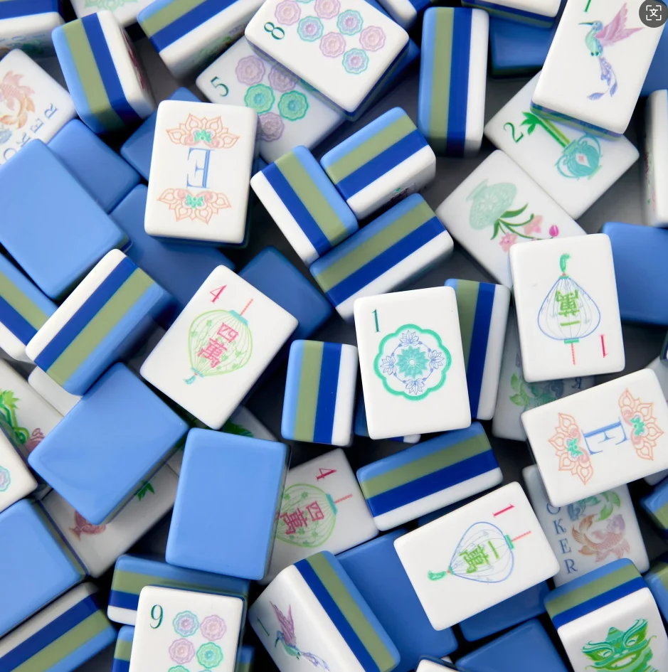 American Mahjong Tiles Set Traditional Chinese Game Tiles for Mahjong Table