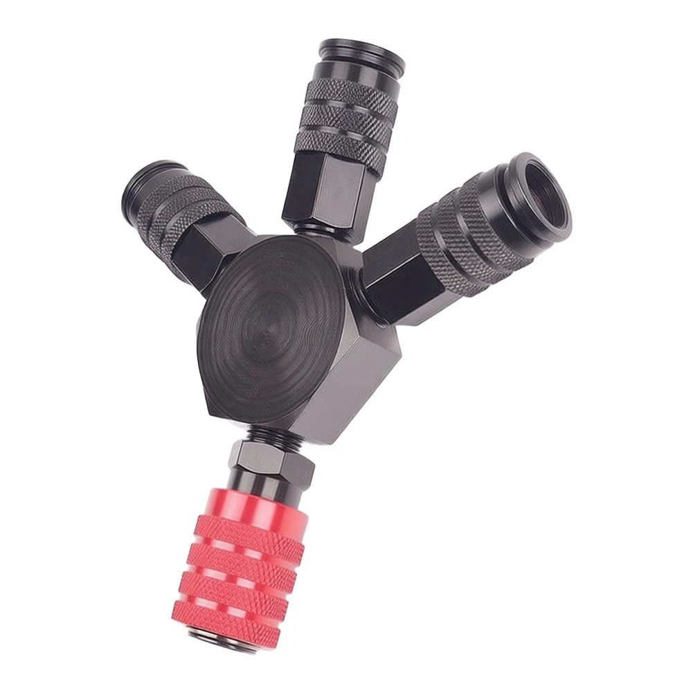 1pc Self-Locking 3-Way Air Coupler Quick Connect For Pneumatic Equipment Piping Systems Accessories Easy Installation