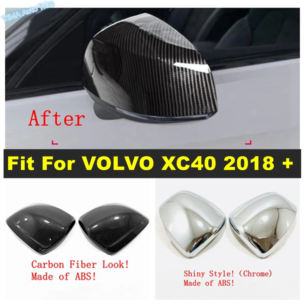 

Shiny / Carbon Fiber Auto Styling Wing Case Rearview Mirror Protector Shell Fit For VOLVO XC40 2018 - 2024 Exterior Accessories