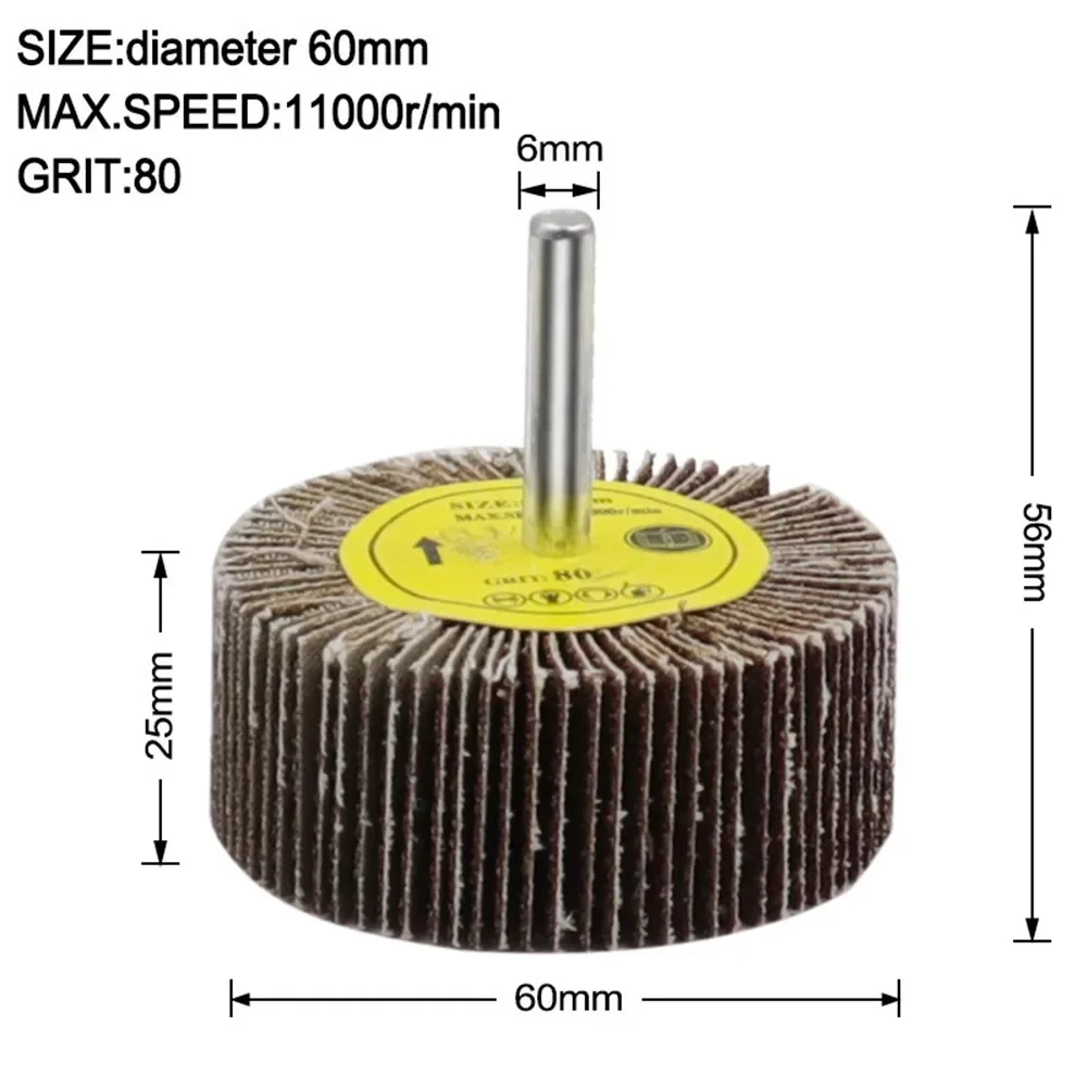 1pc Grinding Wheel 80 Grit Louver Wheel Grinding Head With Handle Metal Grinding Wheel Sandpaper Ring Abrasive Polishing Tools