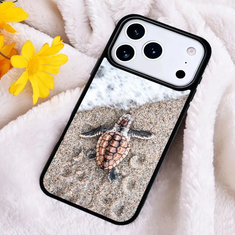 Swimming Freshwater Sea Turtles soft Phone Case For iPhone 17 16 Pro Max 15 14 Pro 11 12 13 XR XS 6 7 8 Plus Shockproof  Cover