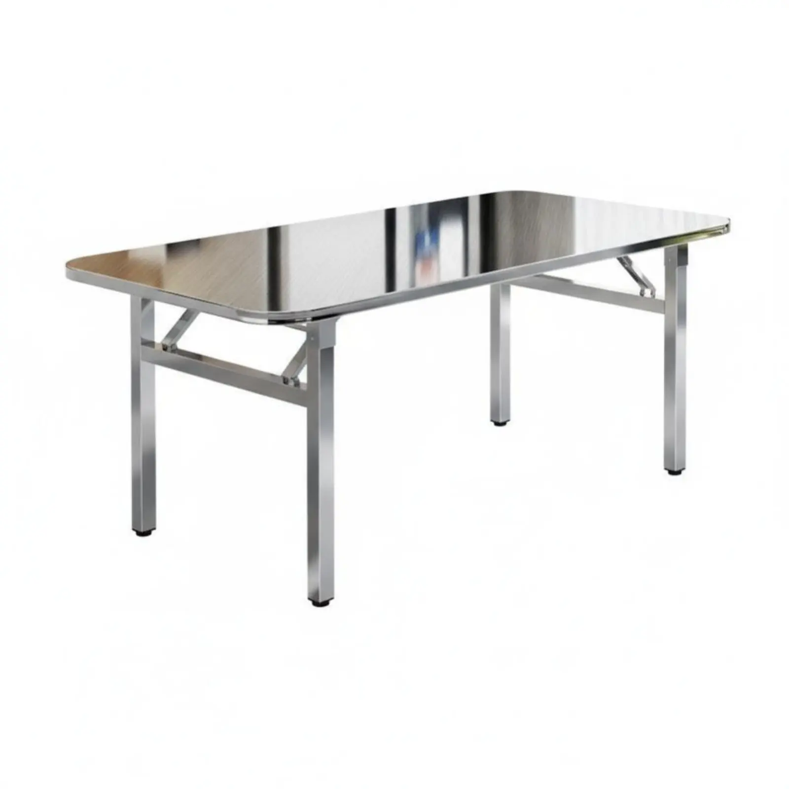 Image 6: Table pliante rectangulaire, design pliable, mobilier de salle à manger, installation facile, renforcée et robuste pour le bureau, la maison
