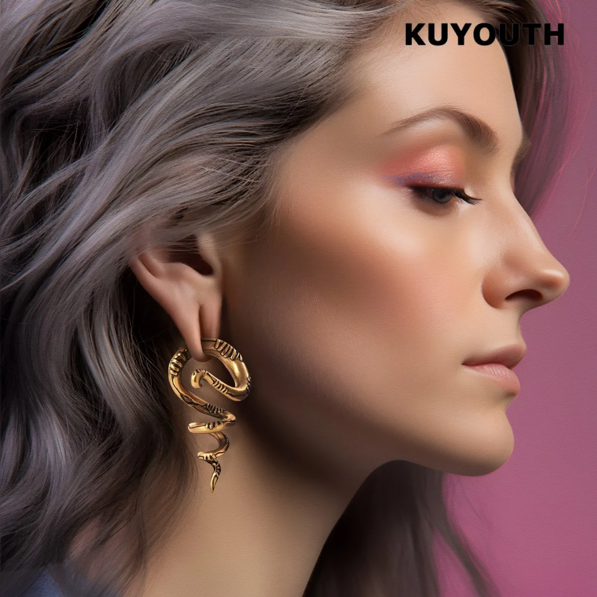 ​KUYOUTH Unique Copper Ear Weight Hanger Gauges Stretchers Body Piercing Earring Jewelry 2PCS