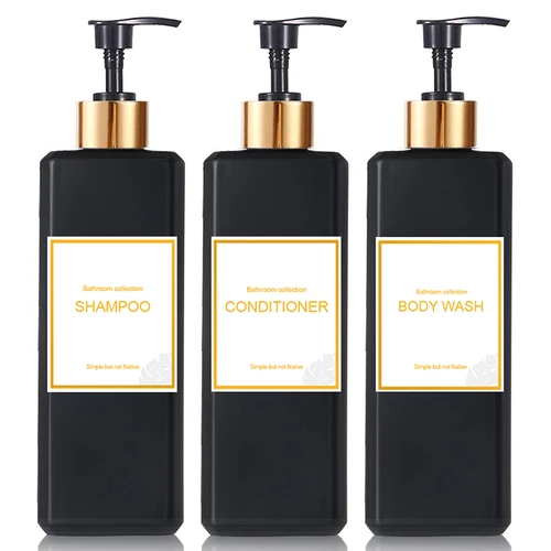 샴푸 컨디셔너용 플라스틱 펌프 리필 가능한 병, 바디 워시 욕실 샤워 디스펜서, 빈 리필 용기, 500ML/16.9oz  Best5